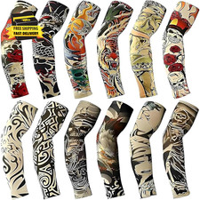 Tattoo Sleeves for Men, 12Pc Arm Sleeves Fake Tattoos to Cover Arms, Cooling Sun