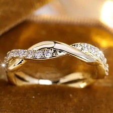 Fashionable And Minimalist Diamond-studded Twist Ring
