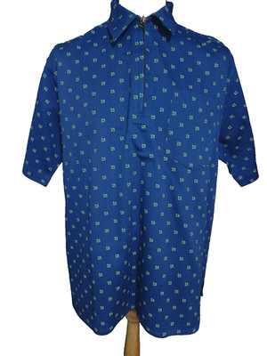 JOHN F. GEE Vintage Herren Hemd  Gr. 4 41/42, Reißverschluss Baumwolle, sehr gut