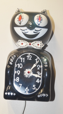 #ad #ad Vintage 1960s Electric BLACK Kit Cat Novelty Wall Clock SEE VIDEO ALL ORIGINAL $200.00