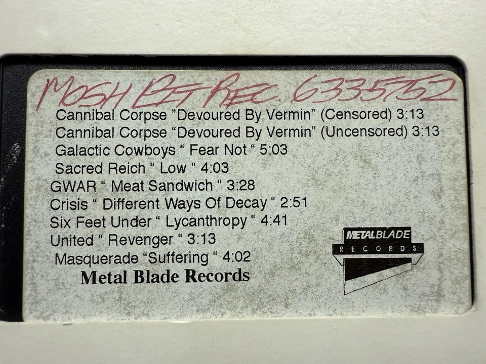 PROMO METAL BLADE RECORDS VHS CANNIBAL CORPSE GWAR SIX FEET UNDER CRISIS + - Imagem 2 de 4