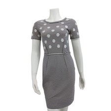 Marc By Marc Jacobs Dress Size S Striped Cotton Zipper 