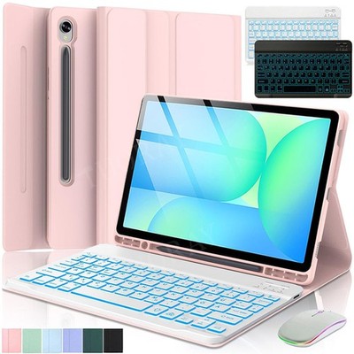 Für Samsung Galaxy Tab S11/S10/S9 FE/S8/S7 Beleuchtete Tastatur Maus Schutzhülle