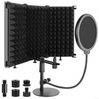 Rigych Microphone Isolation Shield, 3 Panels Sound Proof 3P(15.9''x9.9'' ), 3P