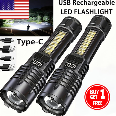 Rechargeable Flashlights High Lumens, Super Bright Flash Light, 5 Modes Zoomable