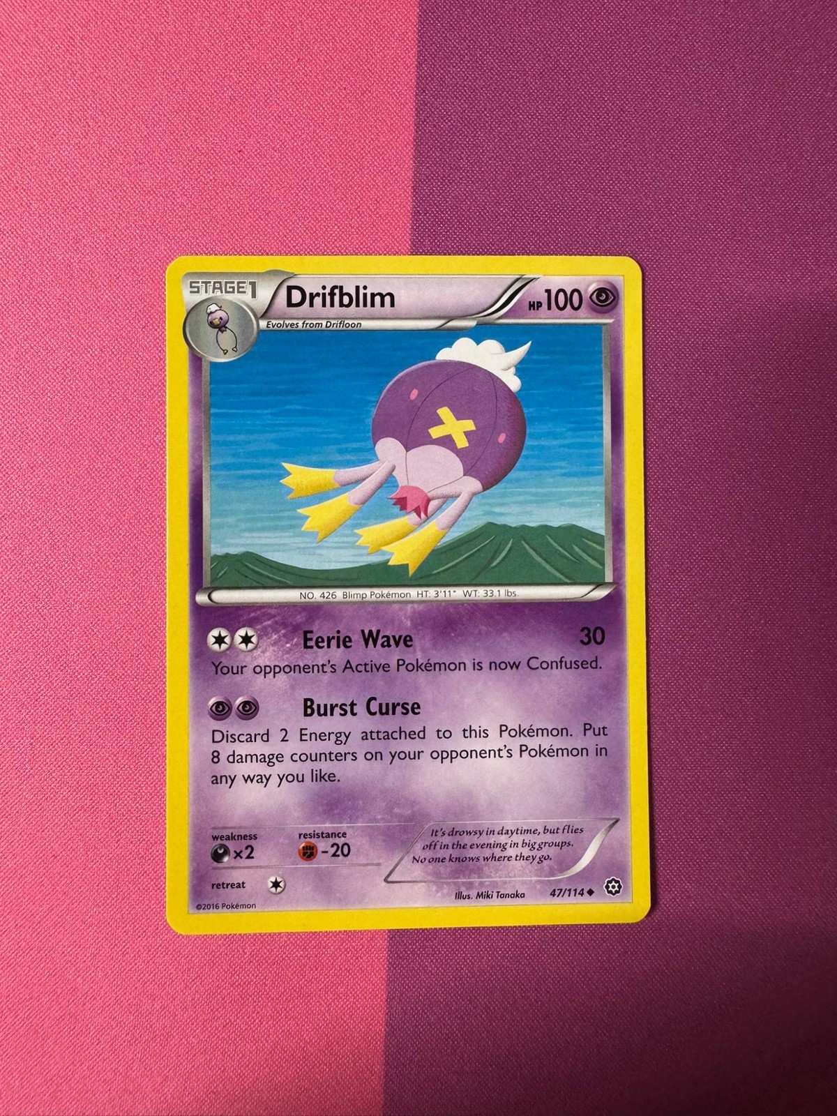 Drifblim 47/114 Uncommon Steam Siege Pokemon Moderately Played
