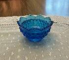 Vintage Fenton Colonial Blue Hobnail Glass Fairy Lamp Light Bottom Base Only