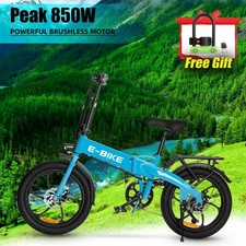 Blue Folding Electric Bike for Adult 850W 30MPH Electric Bicycle Commuter Ebike