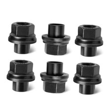 6PCS Two-Piece 19mm Sleeve Flanged Wheel Lug Nuts, M22x1.5 Hex 33mm for Heavy