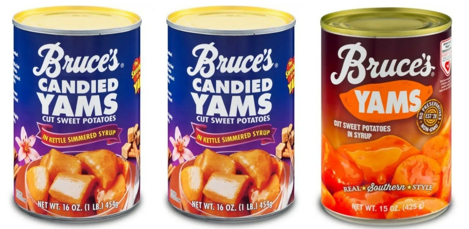 Pick 3 Bruce's Yams Cans Candied Yams or Original Yams eBay