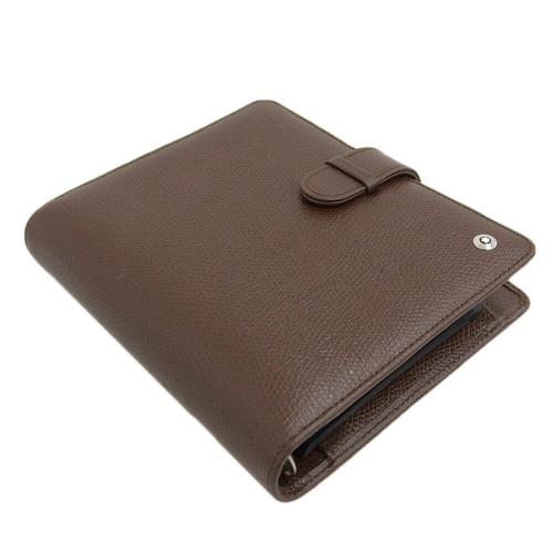 MONTBLANC Notebook Cover Meisterstuck Brown 6 Holes Leather No Box Used - Picture 3 of 7