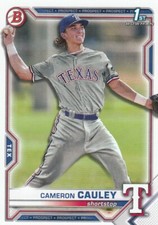CAMERON CAULEY BOWMAN DRAFT 1ST ROOKIE CARD RC TEXAS RANGERS #BD-192 2021 21