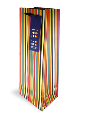 Wein Sekttüten Geschenkpapier Farbe Party Streifen Tasche für Flasche 35x10cm