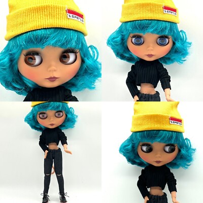 Blythe Factory Jointed Doll Hair Color Cerulean + Clothe/Accessories