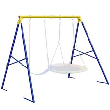 Swing Stand Metal Frame for Backyard, Heavy Duty Full Steel A-Frame with Grou...