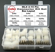 134 PCS Molex - 2-15 PIN MLX 20A Connector Kit Wire Gauge Accepted 14-20