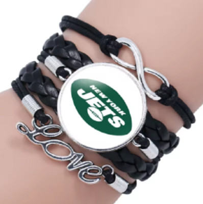 New York Jets License Love Leather/Suede Bracelet One Size Fit Most