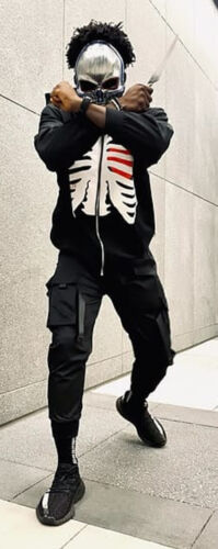 Kclot Streetwear Brand Skeleton Heart Hoodie Jacket Designer Full Zip Sz. XL New - Picture 1 of 12