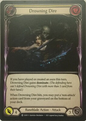 Drowning Dire (Yellow) Foil - Flesh and Blood Everfest 1st edition | eBay Drowning Dire (Yellow) Foil - Flesh and Blood Everfest 1st edition | eBay