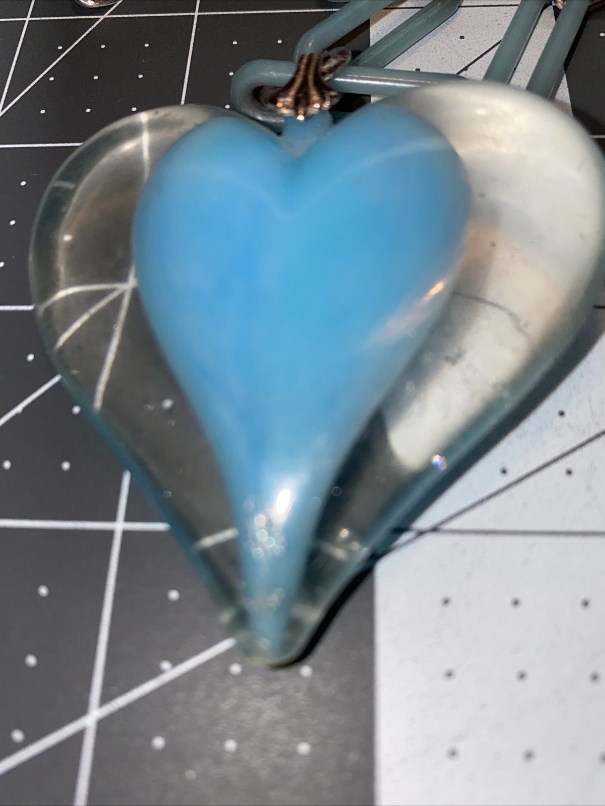 VTG Lucite Thermoset Plastic Heart Boho Light Blue Necklace eBay