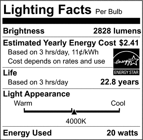 Satco 20 Wat A21 Medium Base High Lumen ENERGY STAR and Non-Dimmable LED Light - Picture 3 of 9