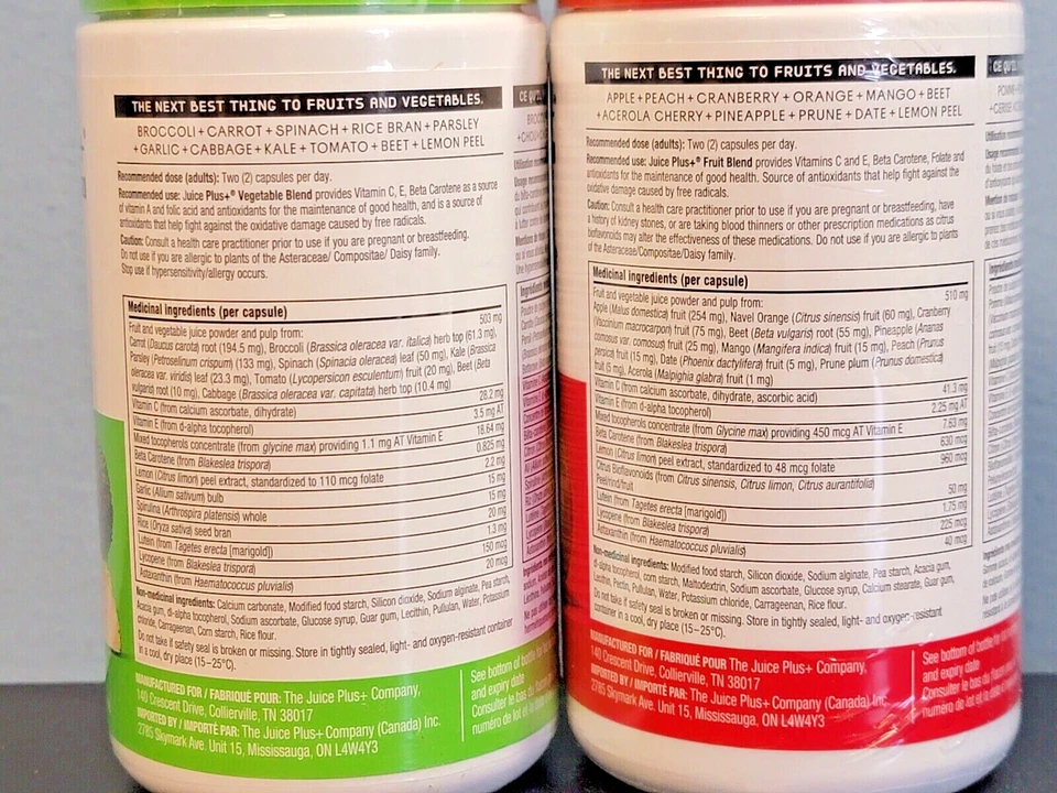 Juice Plus+ - EE. UU. - Mezcla de jugos de frutas y verduras en polvo (120 ea/240 cápsulas) - ¡26/10! Foto 2 de 3
