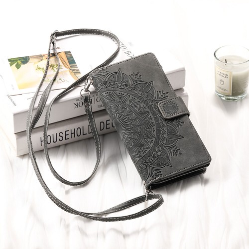 Luxury Grid Totem Leather Wallet Cover Case For A15 A53 A54 A13 A14 A23 A12 A05 - Picture 25 of 29