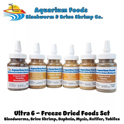 Ultra 6 Set, Freeze-Dried Food Set for Marines, Tropicals, Babies, Corals Bottle