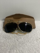 VINTAGE RAY-BAN B L 1/10 12K GOLD FILLED AVIATOR SHOOTER SUNGLASSES WITH CASE