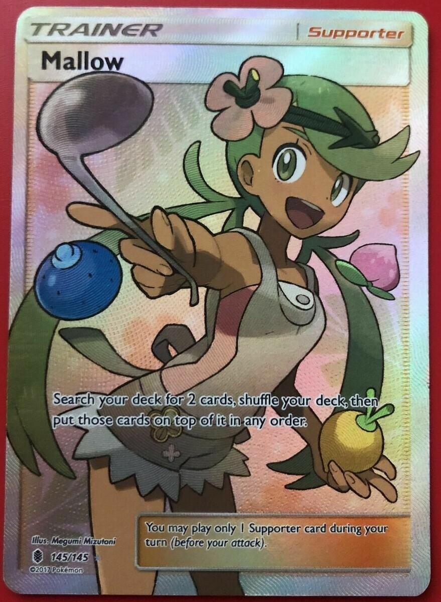 ✯ Mallow ✯ FULL ART Mallow ULTRA RARE Pokemon 145/145 SM Guardians