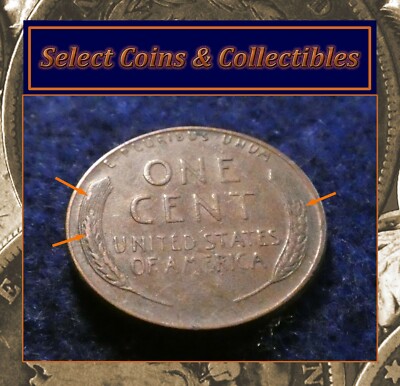 1957-D Lincoln Wheat Cent 1c w/ Multiple Die Chips on Reverse #991