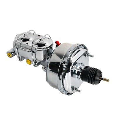 #ad #ad Chrome 7quot; Street Hot Rod Custom Power Brake Booster amp; Bail Top Master Cylinder $114.44