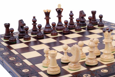 Handgefertigtes Schachspiel aus Holz 410x410 mm Chess Schach