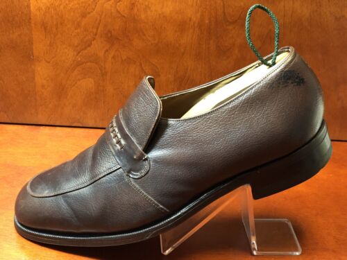 Mocassini slip on vintage Florsheim da uomo taglia 8 EEE marroni modello 31284 anni 1960-70 - Foto 1 di 12