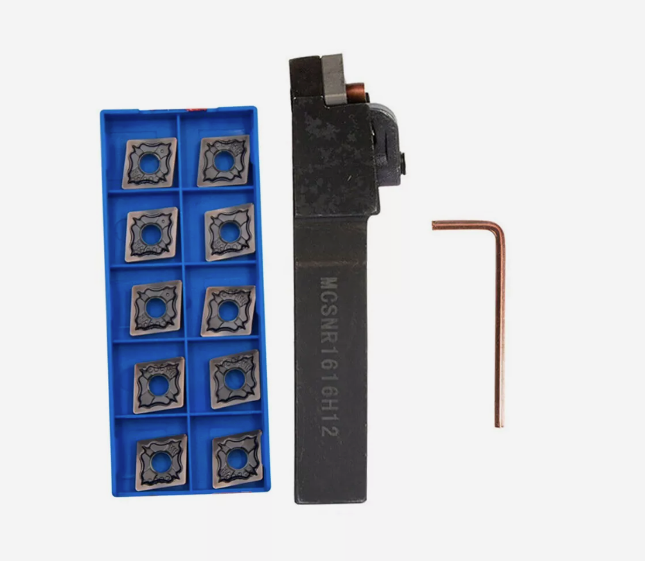16mm MCSNR1616H12 Lathe Carbide Turning Tool Holder + 10Pcs CNMG120408-HA Insert