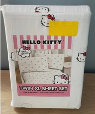 NEW Hello Kitty by Sanrio TWIN XL Sheet Set   100 Cotton machine washable