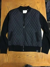 MENS Weatherproof Vintage Black  Lined Full Zip Jacket LARGE W/TAGS quilted