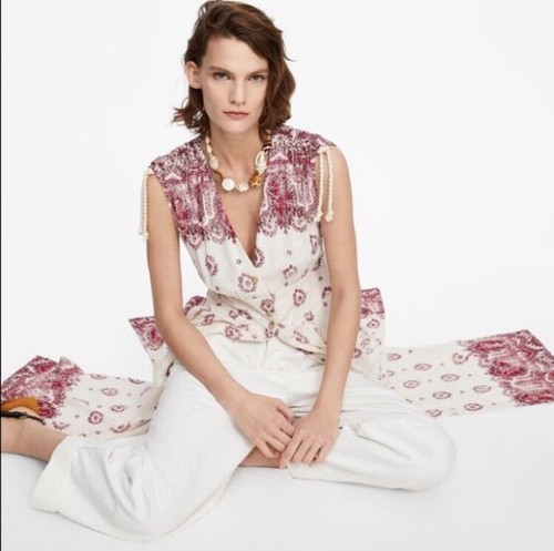 Zara Embroidered Boho Paisley Cover Up Kimono Dress Size Small - Picture 3 of 14