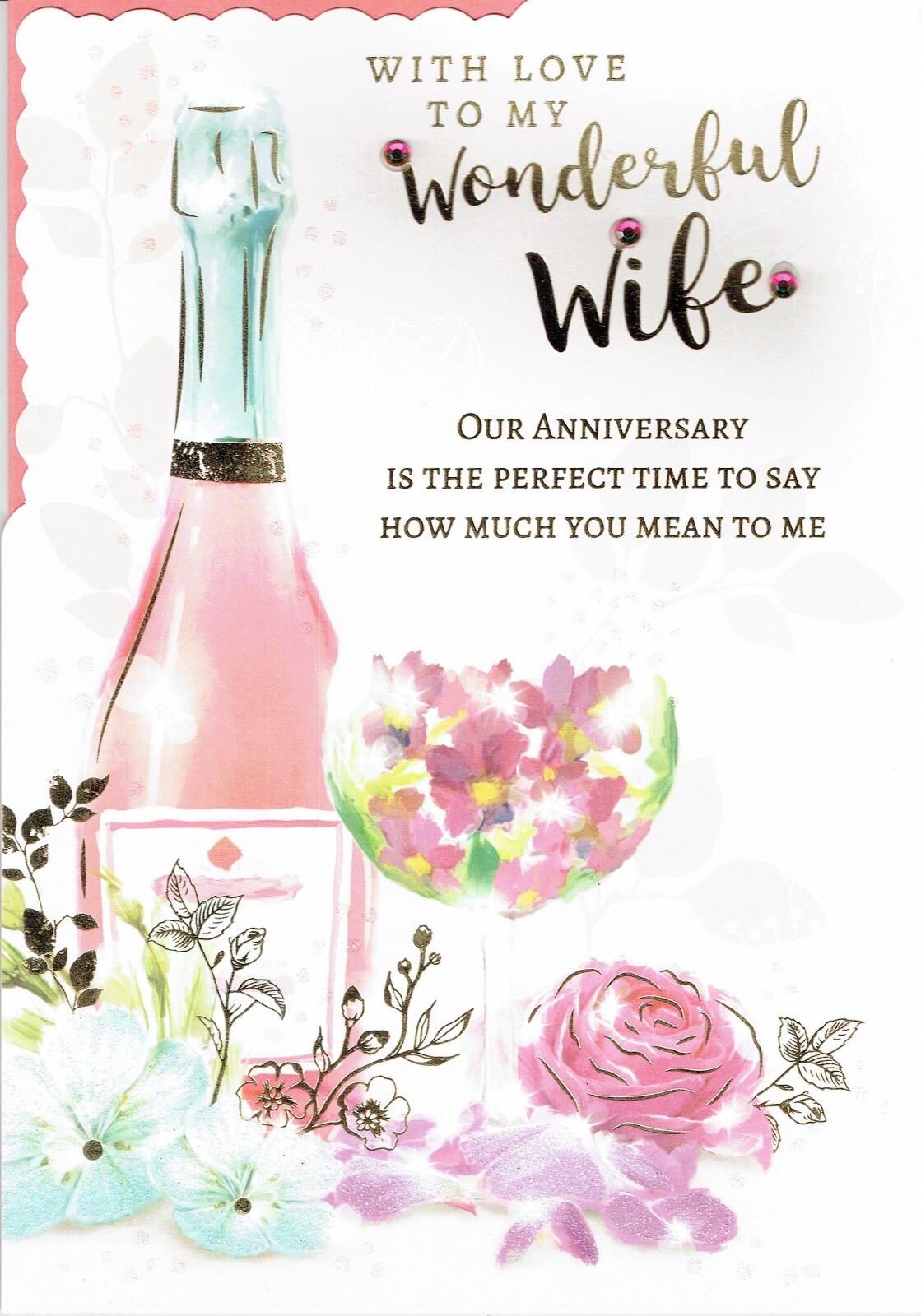 WIFE ANNIVERSARY CARD Quality LARGE Card With Multi Page insert and Lovely Words