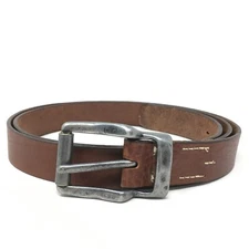 Eddie Bauer Outfitter Belt Mens Size 50 Brown Leather Brass Buckle Outdoor Sport