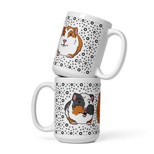 Guinea Pig Mug 15 Oz Hand Illustrated Exotic Pet Portrait Cavy Coffee Cup Gift