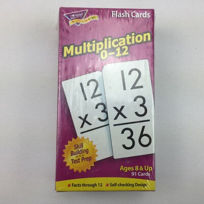 Trend Enterprises Multiplication 0-12 Flash Cards Self Check Skill Test Prep