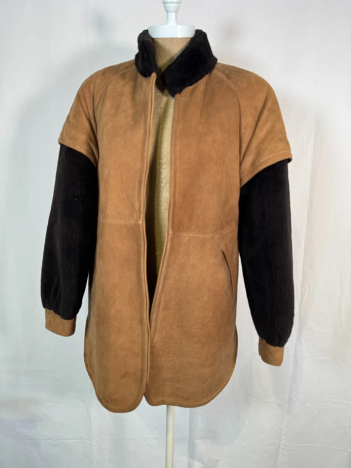 De Colección Sawyer of Napa Marrón Piel de Oveja Piel Gamuza Abrigo Chaqueta Talla 10 Talla M Foto 3 de 4