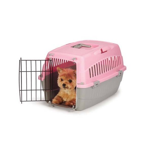 Small Dog Cat Pet Travel Crate Lightweight Pet Carrier Plastic & Wire Kennel Cab - Picture 5 of 12