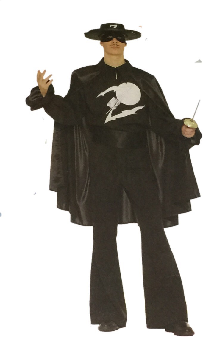 DISFRAZ ZORRO ADULTO TALLA:54-56 CARNAVAL HALOWEEN .Nuevo.44