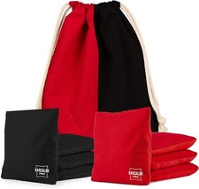 Red and Black Pro Cornhole Bags Dual Sided Durable Weather Resistant 8 Count