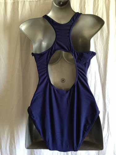 BNWT Girls Sz 10 Sun Star Brand Navy Blue Racer Back One Piece Swim Suit UPF 50+ - Picture 2 of 2