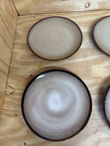 Set of 4 Sango Nova Brown 8 “ Salad Plates # 4933 - Stoneware - Picture 2 of 4