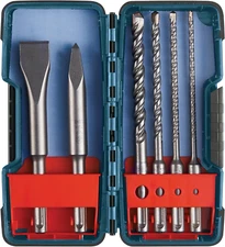 6-Piece SDS-Plus Chisel & Carbide Drill Bit Set for Rotary Hammer -Universal Fit