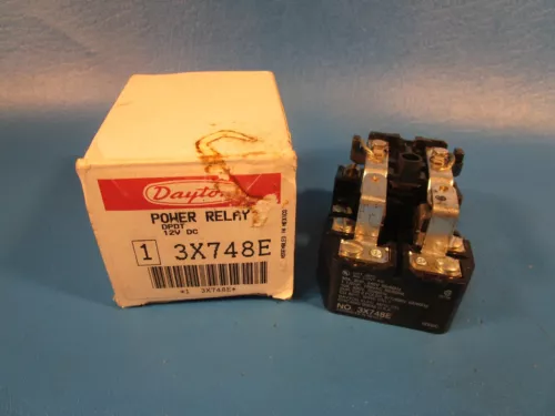 Dayton 3X748E, Power Relay 2 Pole 30A 2HP 240V 1-1/2HP 120V 12VDC Coil